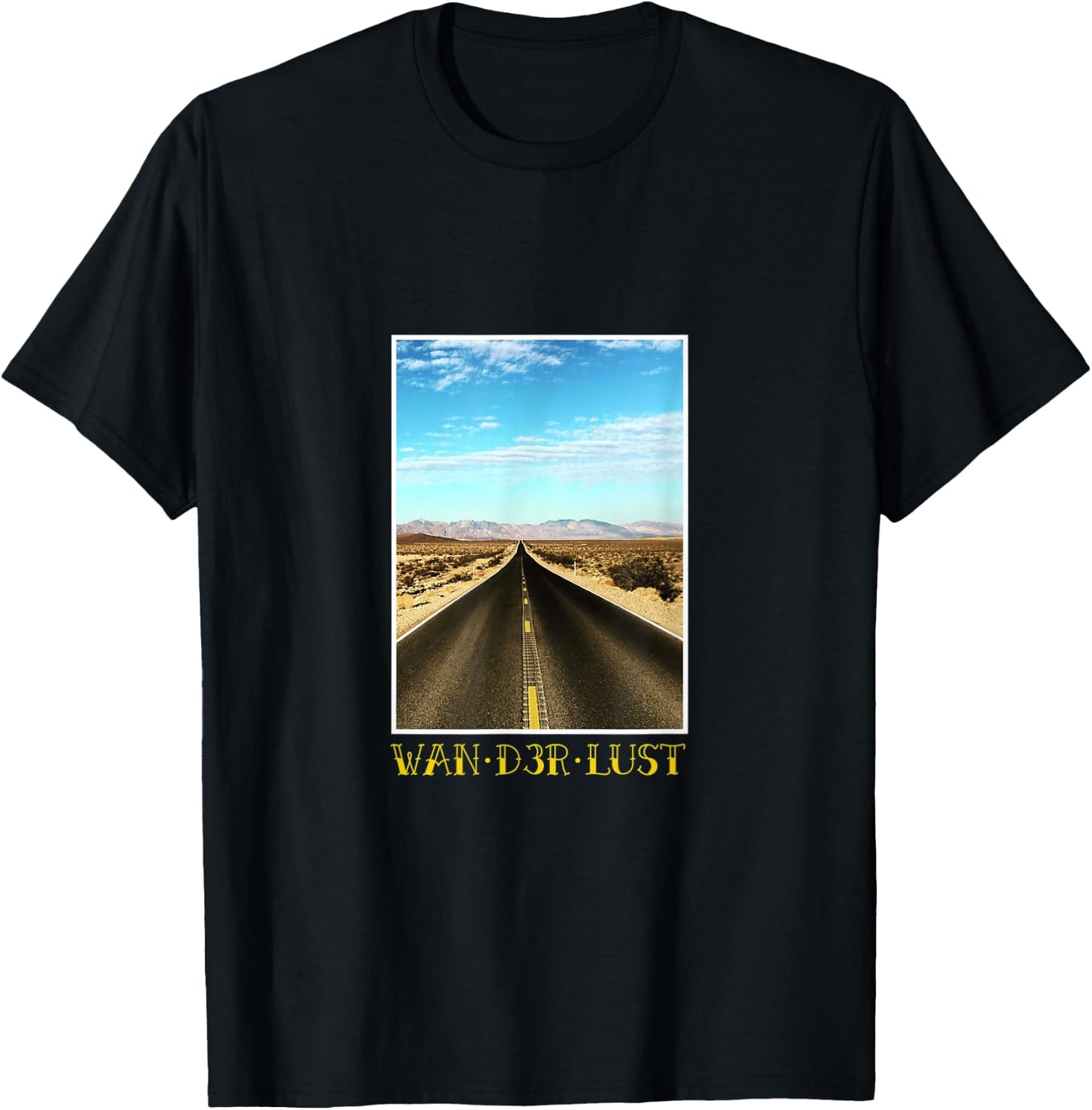 Wanderlust - travel goals custom art wearable T-Shirt - T-Shirt | Black