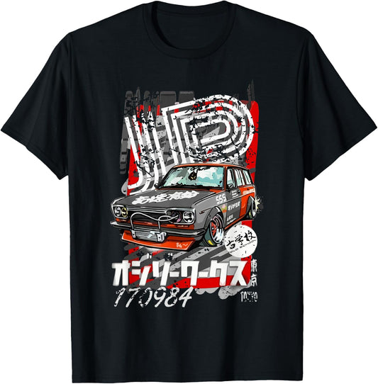 JDM Japanese Street Racing Gift Street Race Distressed T-Shirt - T-Shirt | Black