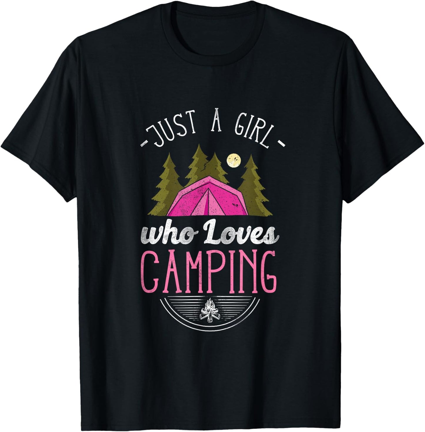 Just A Girl Who Loves Camping T-Shirt - T-Shirt | Black