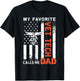 My Favorite Vet Tech Calls Me Dad USA Flag Father's Day T-Shirt - T-Shirt | Black
