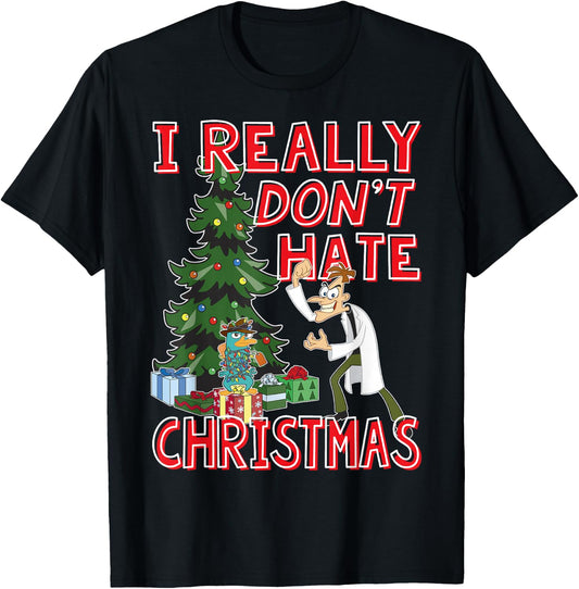 Disney Phineas and Ferb Doof Christmas Quote T-Shirt - T-Shirt | Black