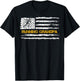 Vintage USA Flag Proud Running Grandpa Runner Silhouette T-Shirt - T-Shirt | Black