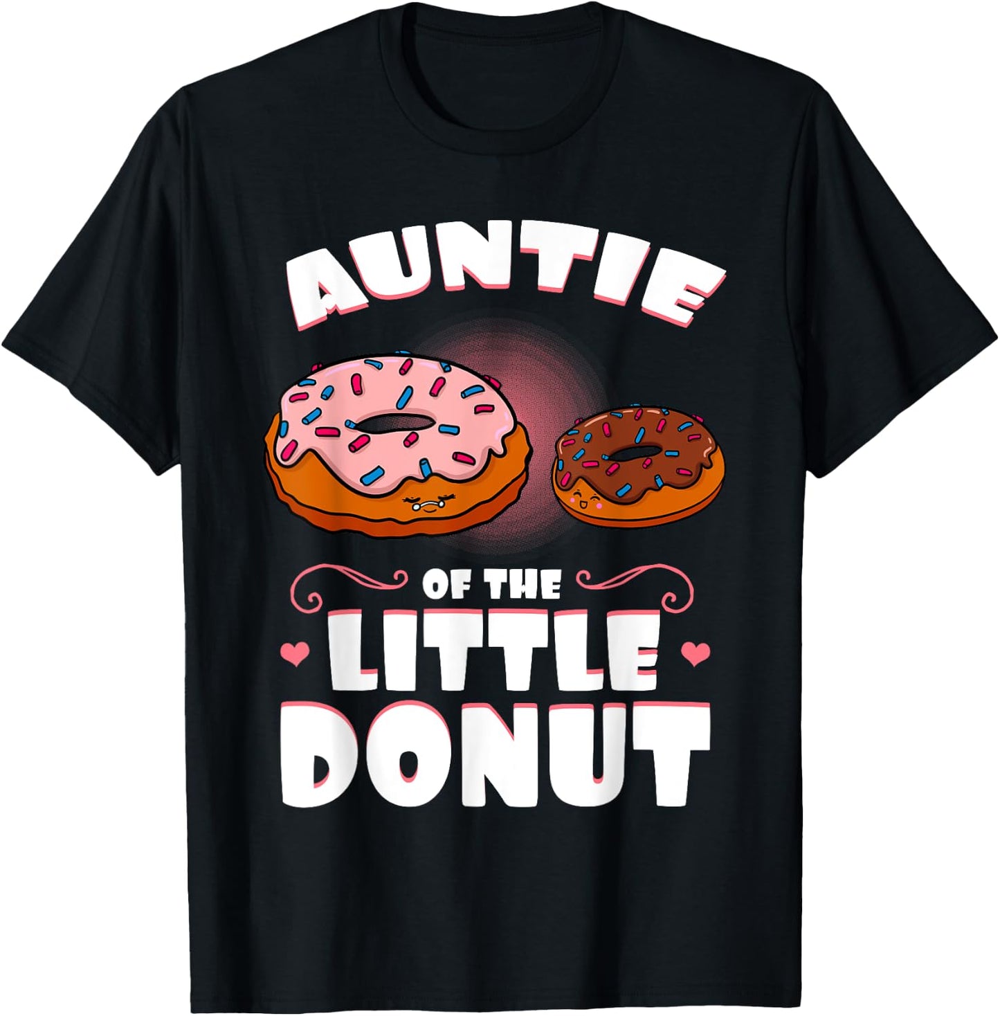 Auntie Of The Little Donut Gender Reveal Baby Shower T-Shirt - T-Shirt | Black