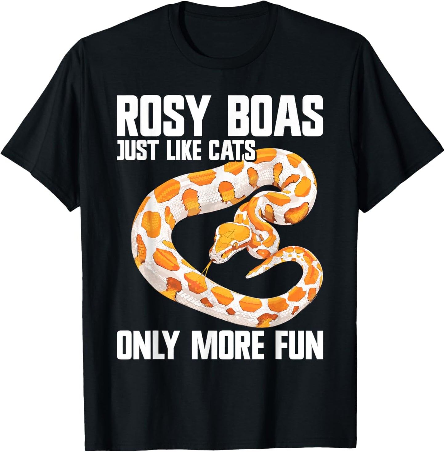 Rosy Boa Snake Accessories Plush Snake Heart Rosy Boa T-Shirt - T-Shirt | Black