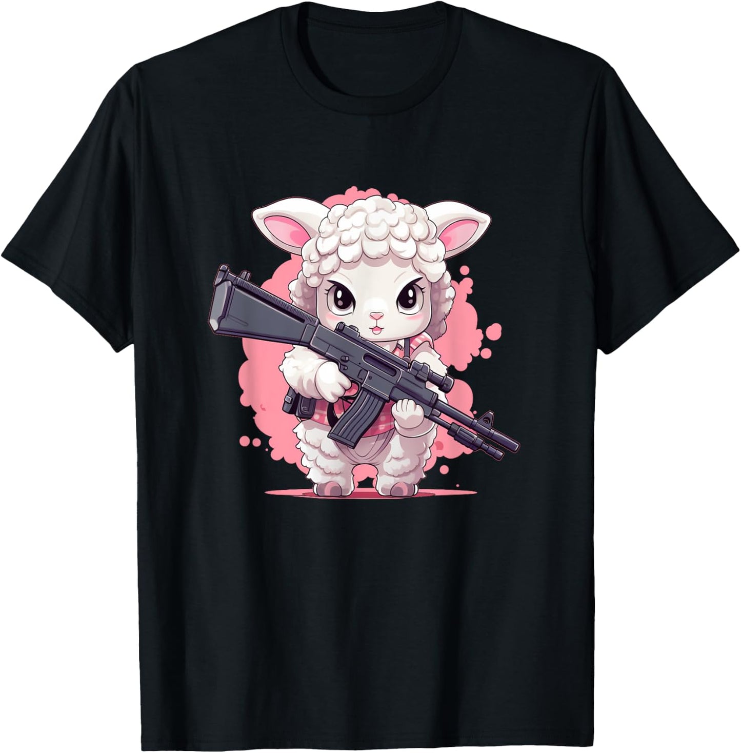 Funny Firearm Sheep Costume for Handgun Lovers and Animals T-Shirt - T-Shirt | Black