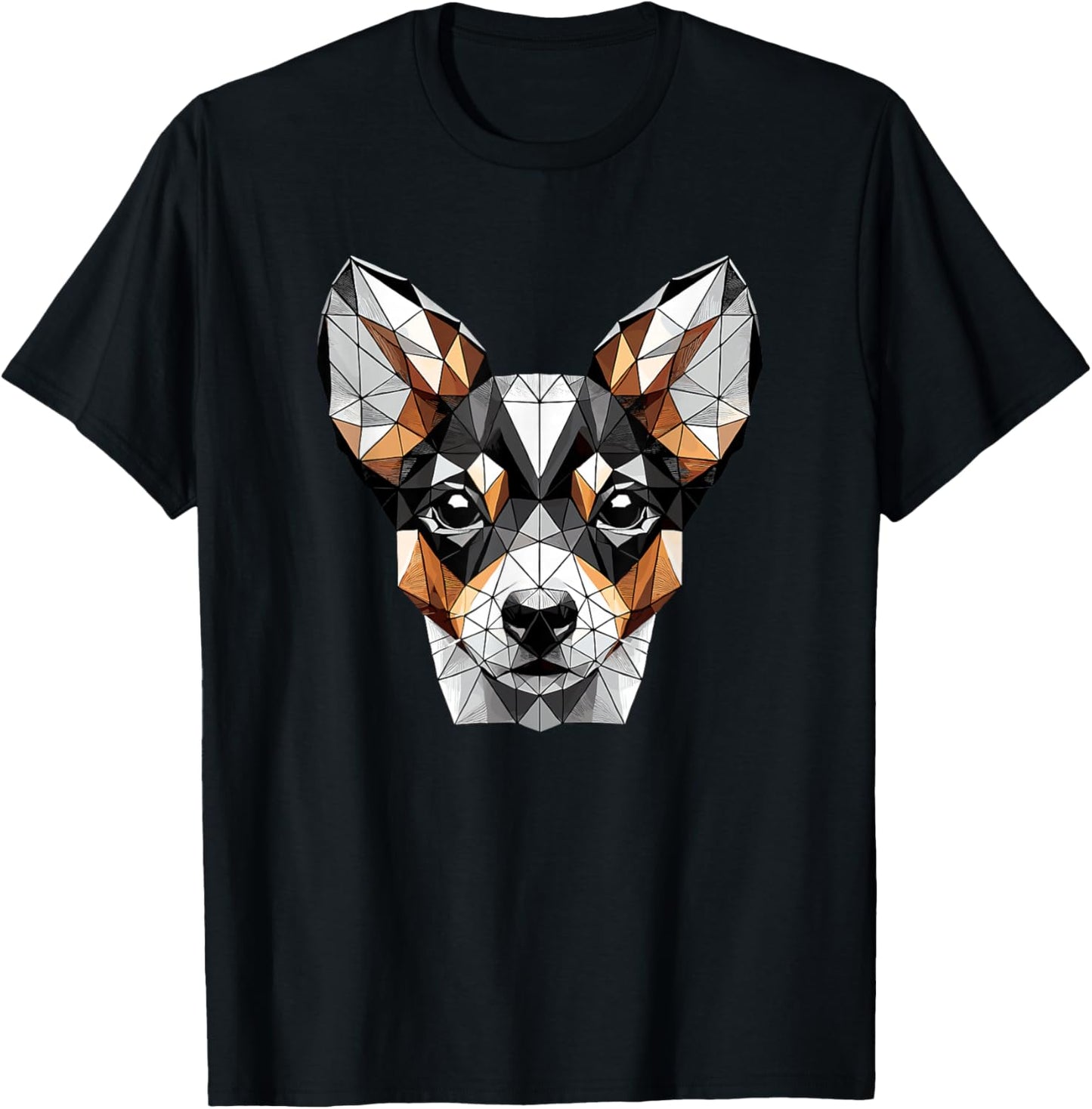 Geometric Art Toy Fox Terrier American Toy Terriers T-Shirt - T-Shirt | Black