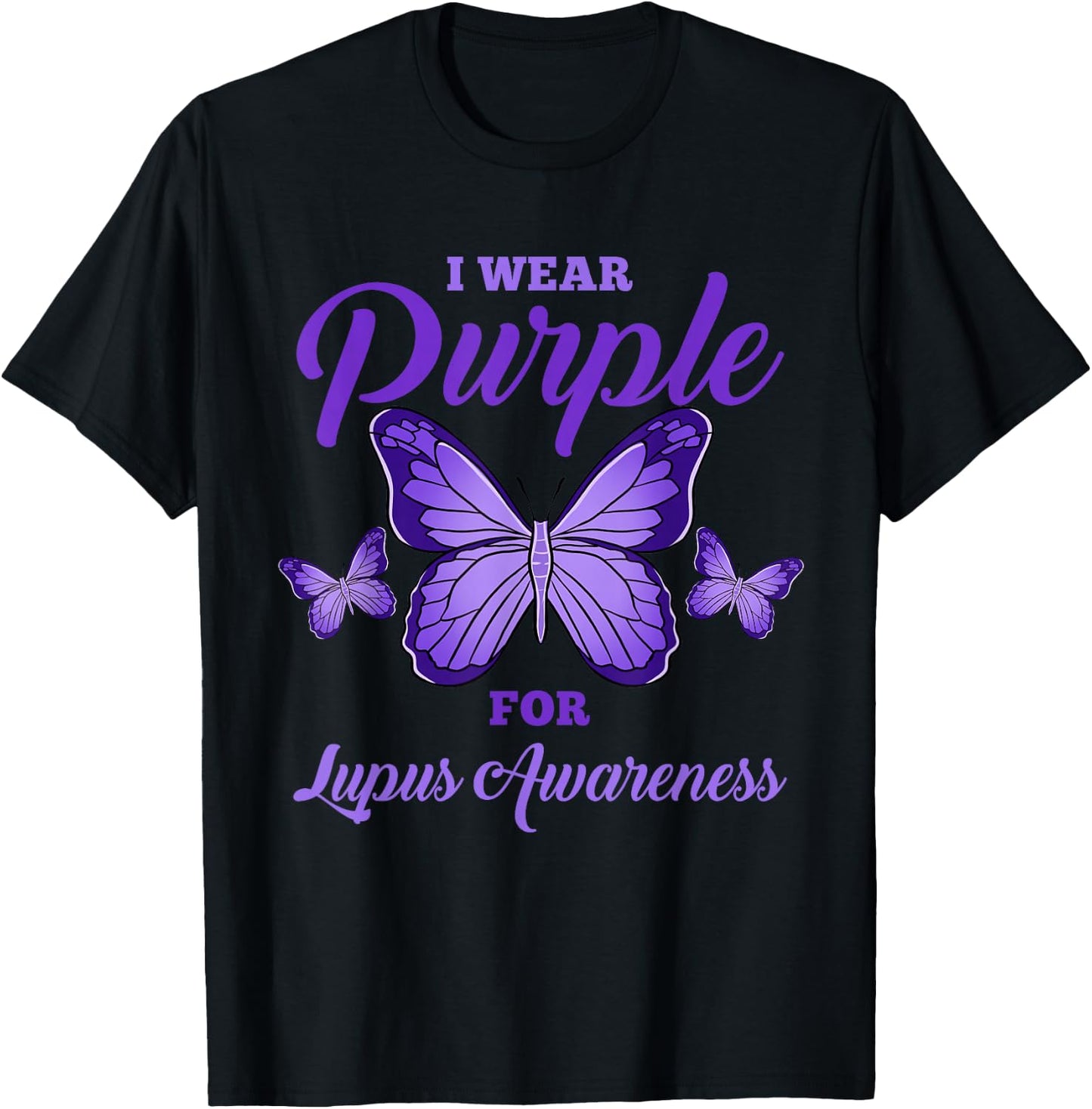 I Wear Purple For Lupus Awareness T-Shirt - T-Shirt | Black