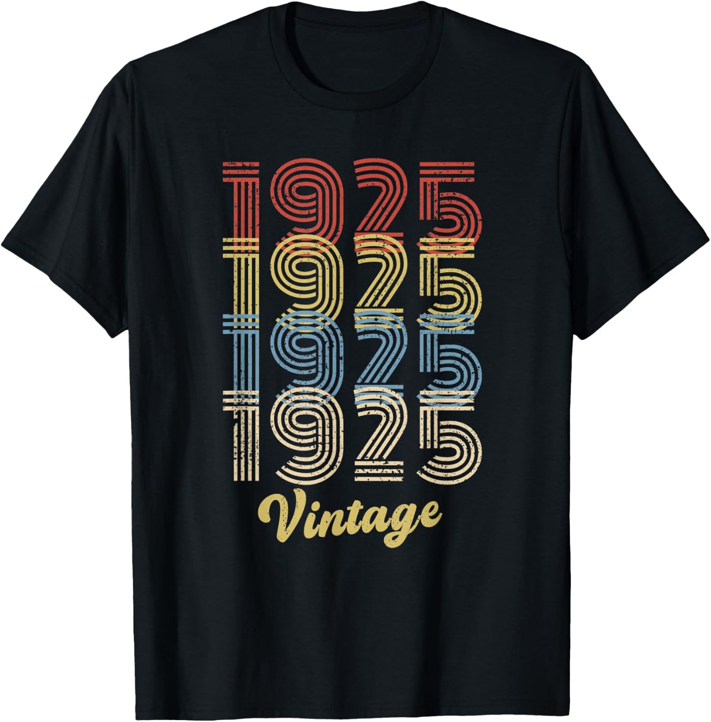 1925 Birthday Gift Retro Birthday Vintage 1925 Original Part T-Shirt - T-Shirt | Black
