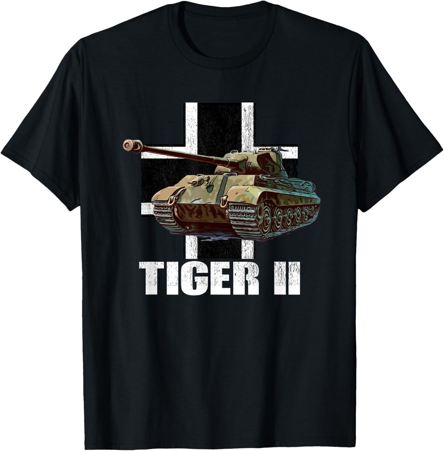 Tiger II German Heavy Tank WW2 Panzer Armored T-Shirt - T-Shirt | Black
