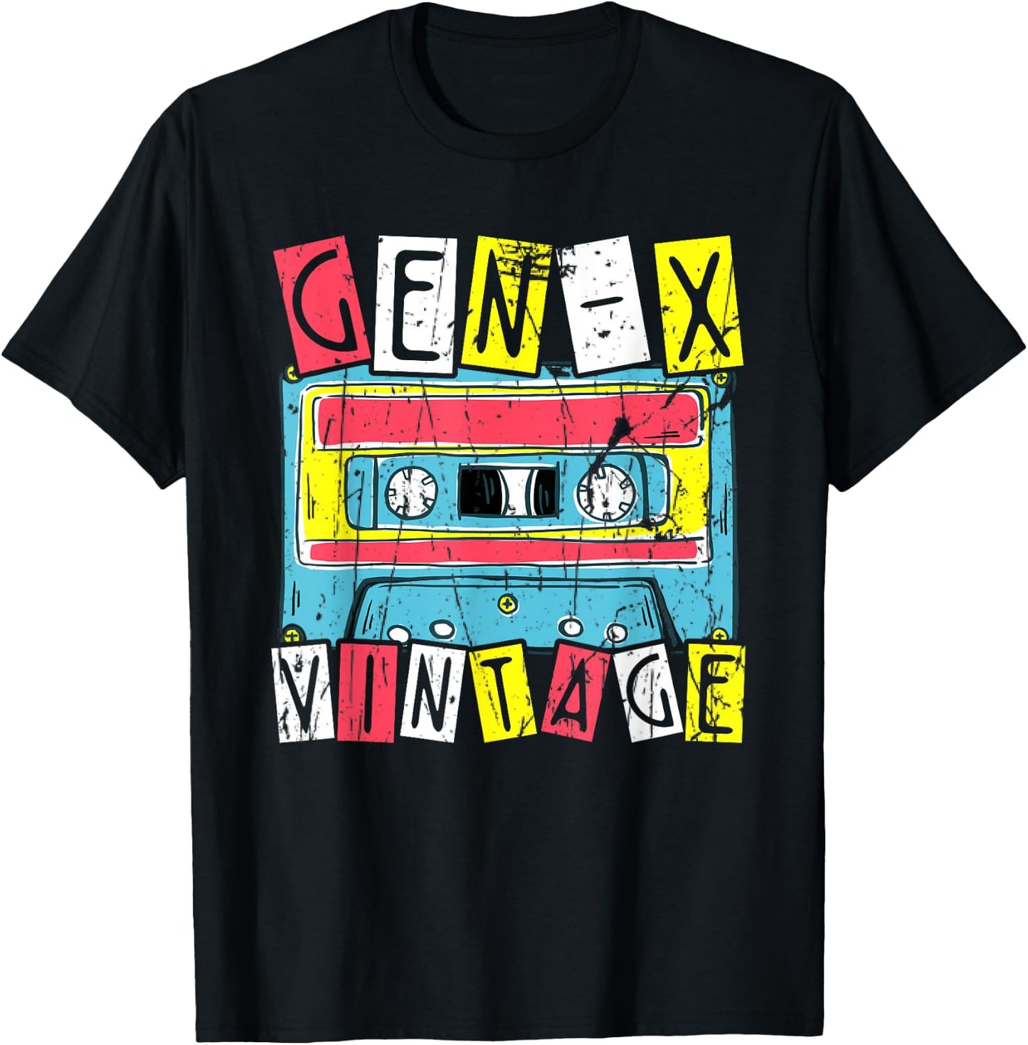 Gen-X Vintage Cassette T-Shirt - T-Shirt | Black