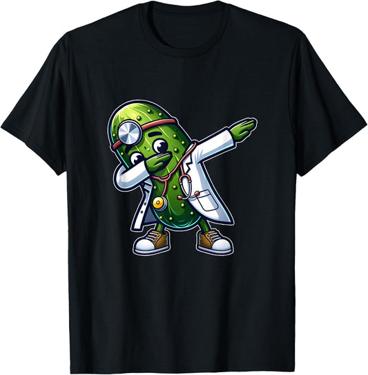 Dabbing Pickle Fun Medical Doctor T-Shirt - T-Shirt | Black