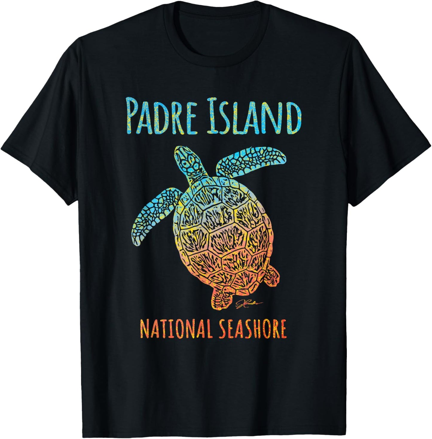 JCombs: Padre Island National Seashore, Sea Turtle, Beach T-Shirt - T-Shirt | Black