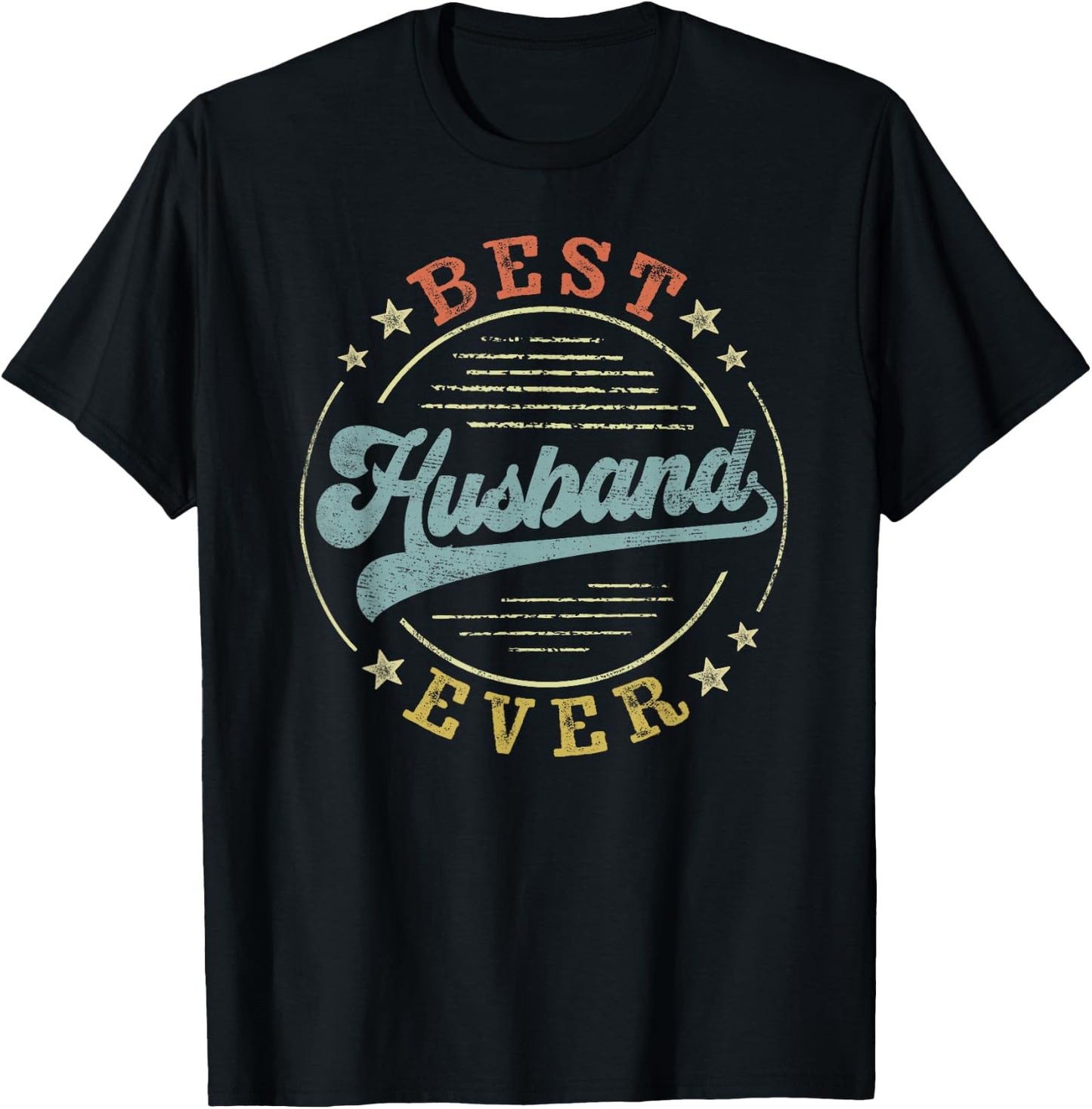 Best Husband Ever Father's Day Husband Gifts Vintage Emblem T-Shirt - T-Shirt | Black