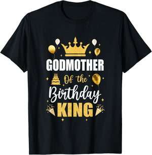 Godmother Of The Birthday King Boys Men Bday Party T-Shirt - T-Shirt | Black