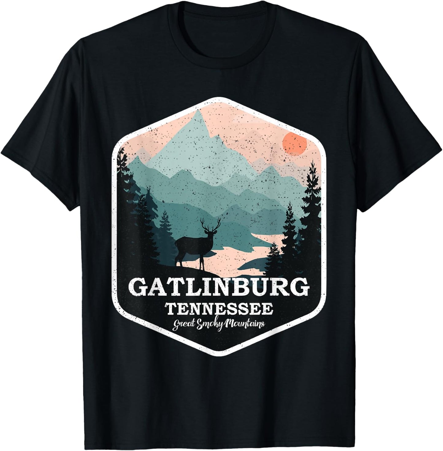 Gatlinburg Tennessee Great Smoky Mountains Hiking Souvenir T-Shirt - T-Shirt | Black