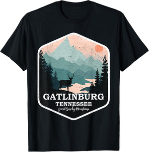 Gatlinburg Tennessee Great Smoky Mountains Hiking Souvenir T-Shirt - T-Shirt | Black