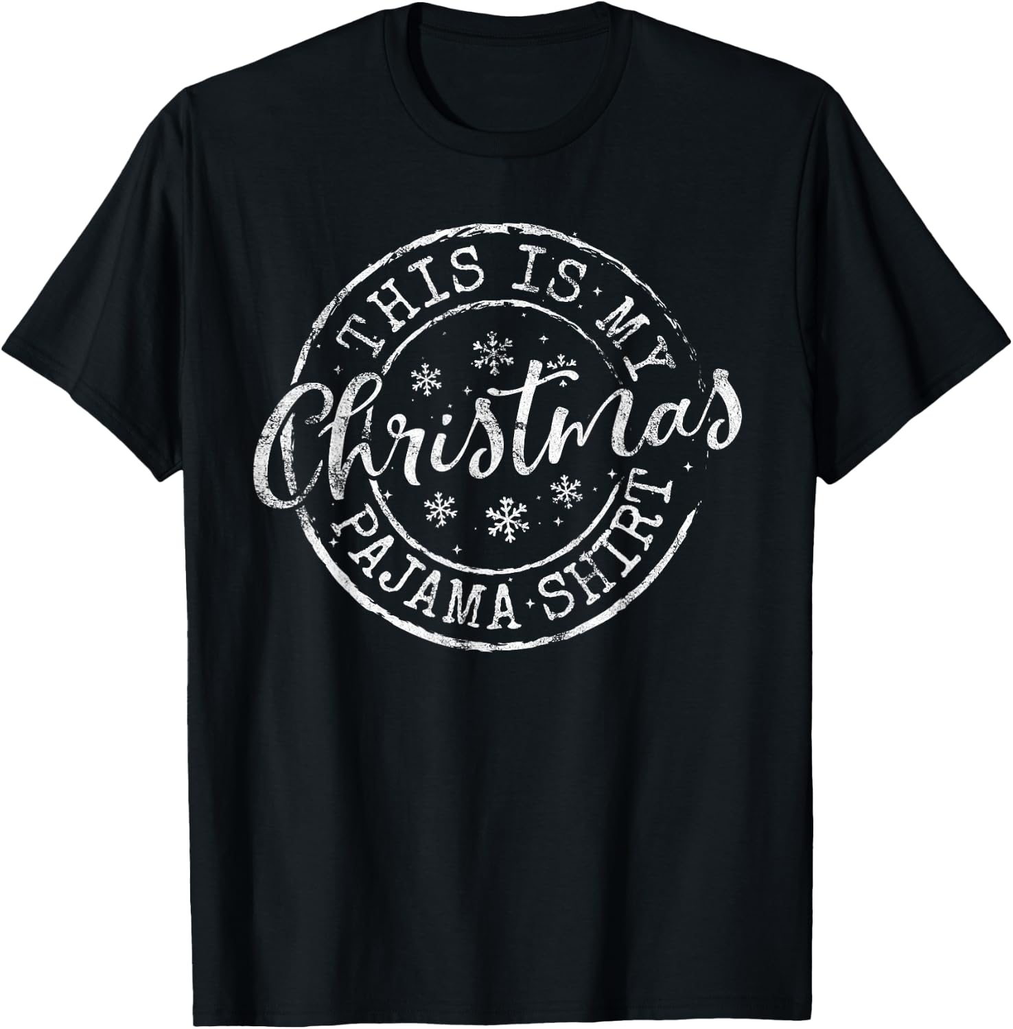 This Is My Christmas Pajama Shirt Funny Xmas T-Shirt - T-Shirt | Black