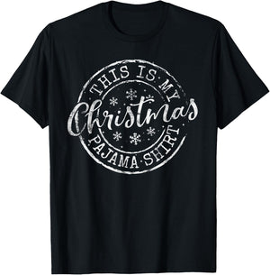 This Is My Christmas Pajama Shirt Funny Xmas T-Shirt - T-Shirt | Black
