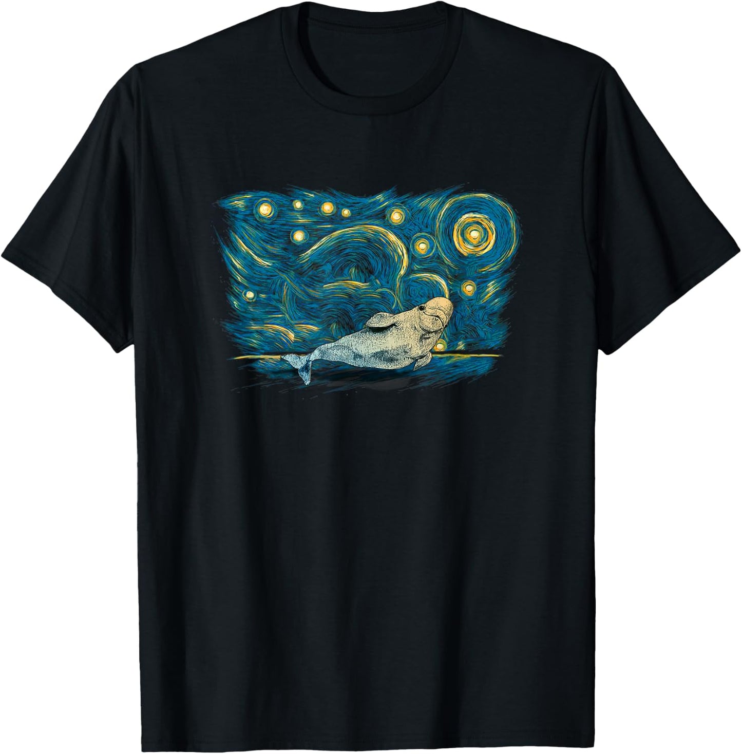 Retro Vintage Style Beluga Whale T-Shirt - T-Shirt | Black