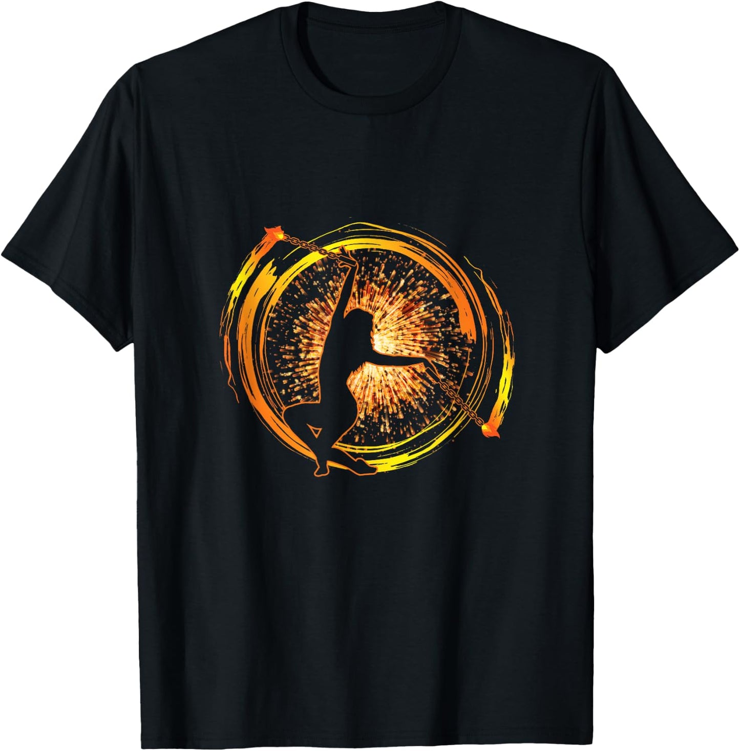 Fire Poi Performer Fire Dance Festival Pyro Lovers Dancers T-Shirt - T-Shirt | Black