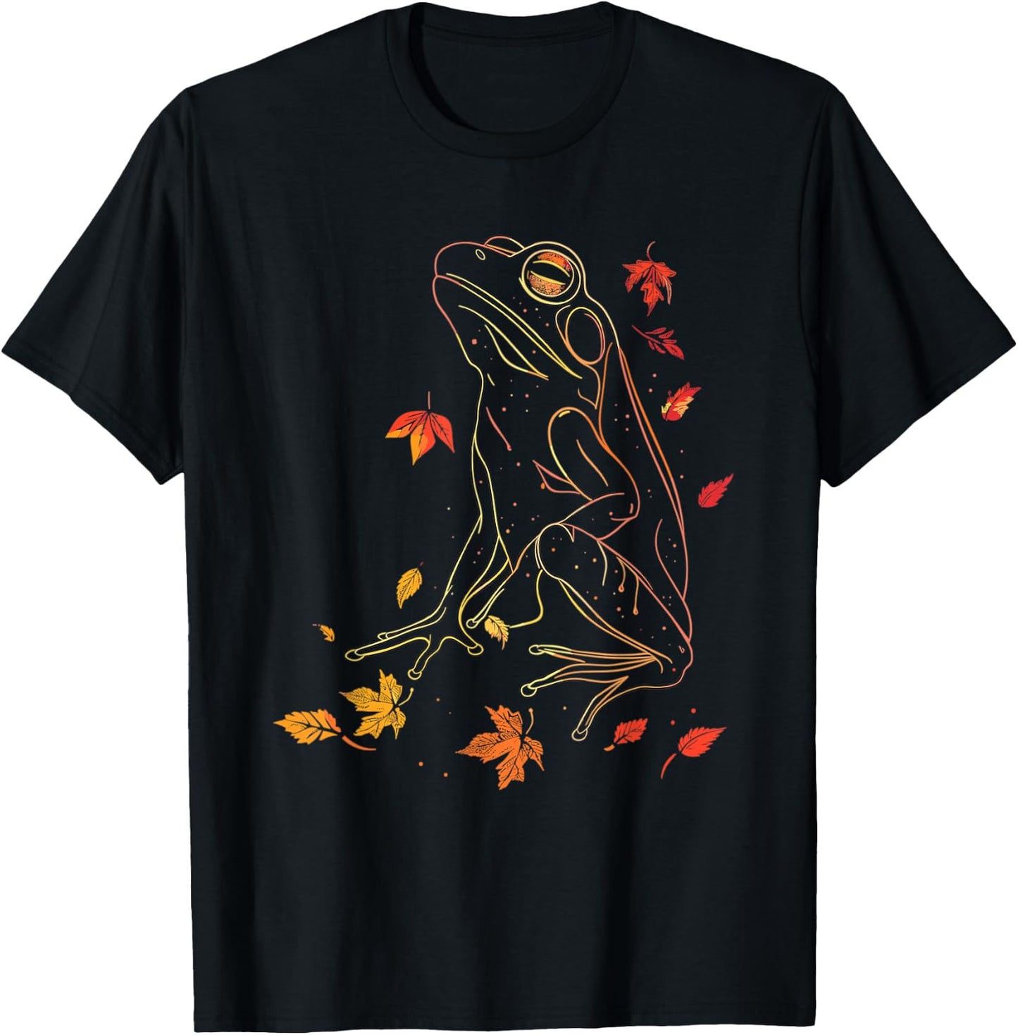 Frog Wildlife Nature Autumn Leaves Fall T-Shirt - T-Shirt | Black