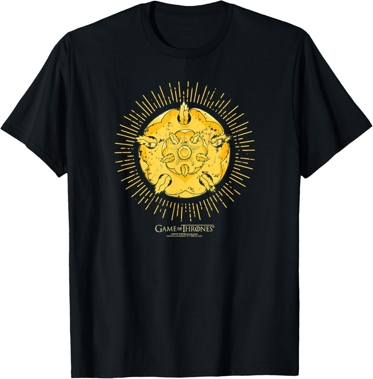 Game of Thrones Tyrell Burst Sigil T-Shirt - T-Shirt | Black