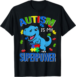 Autism Awareness Is My Superpower Kids Boys T-Shirt - T-Shirt | Black