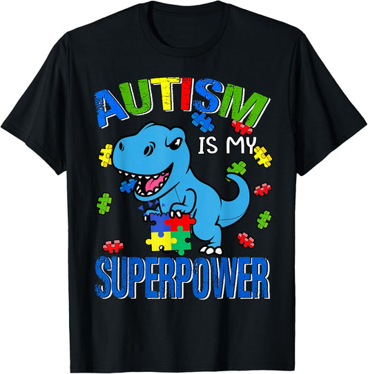 Autism Awareness Is My Superpower Kids Boys T-Shirt - T-Shirt | Black