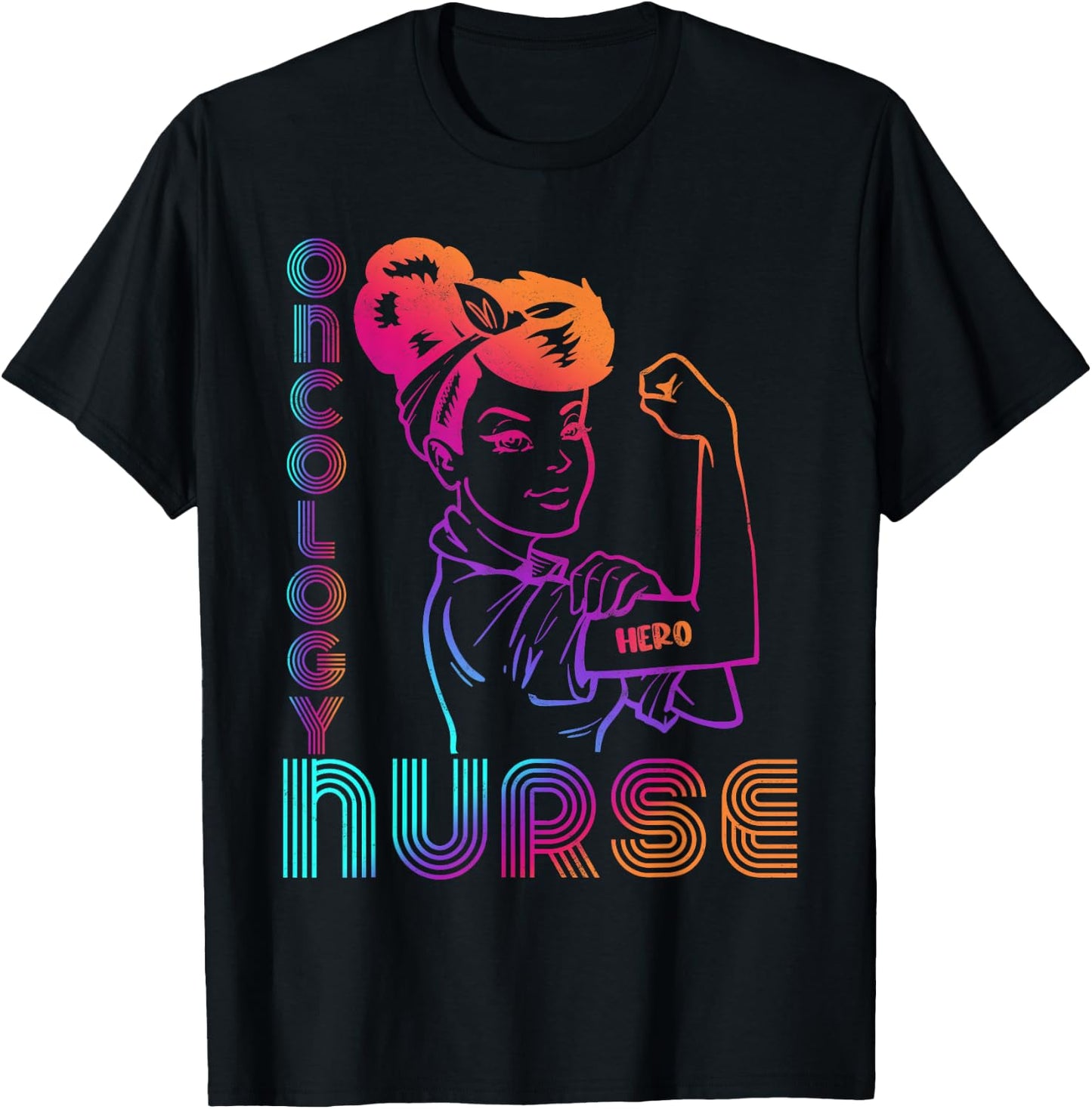 Vintage Oncology Nurse Cute RN T-Shirt - T-Shirt | Black