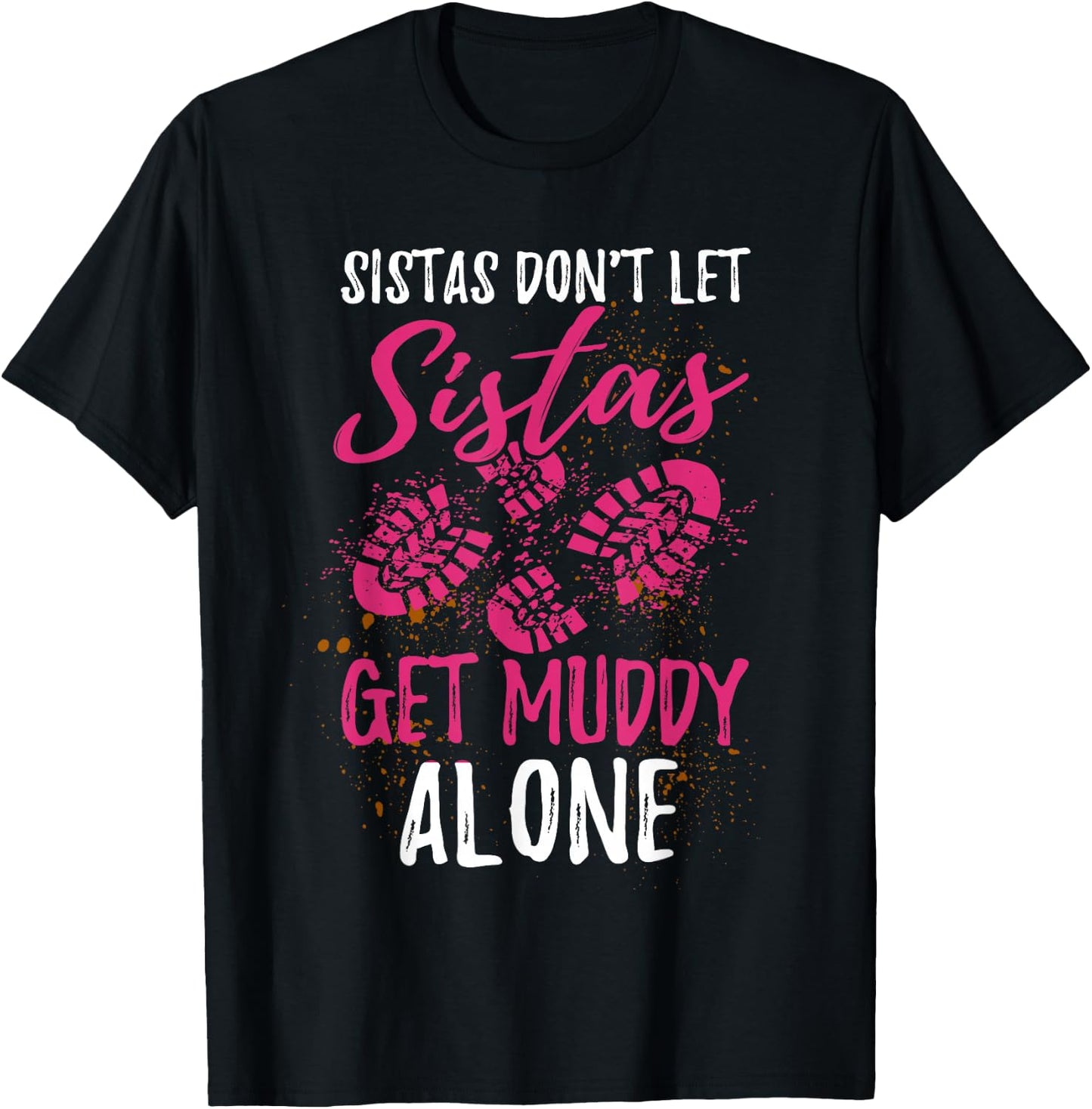 Funny Mud Run Girl T-Shirt - T-Shirt | Black