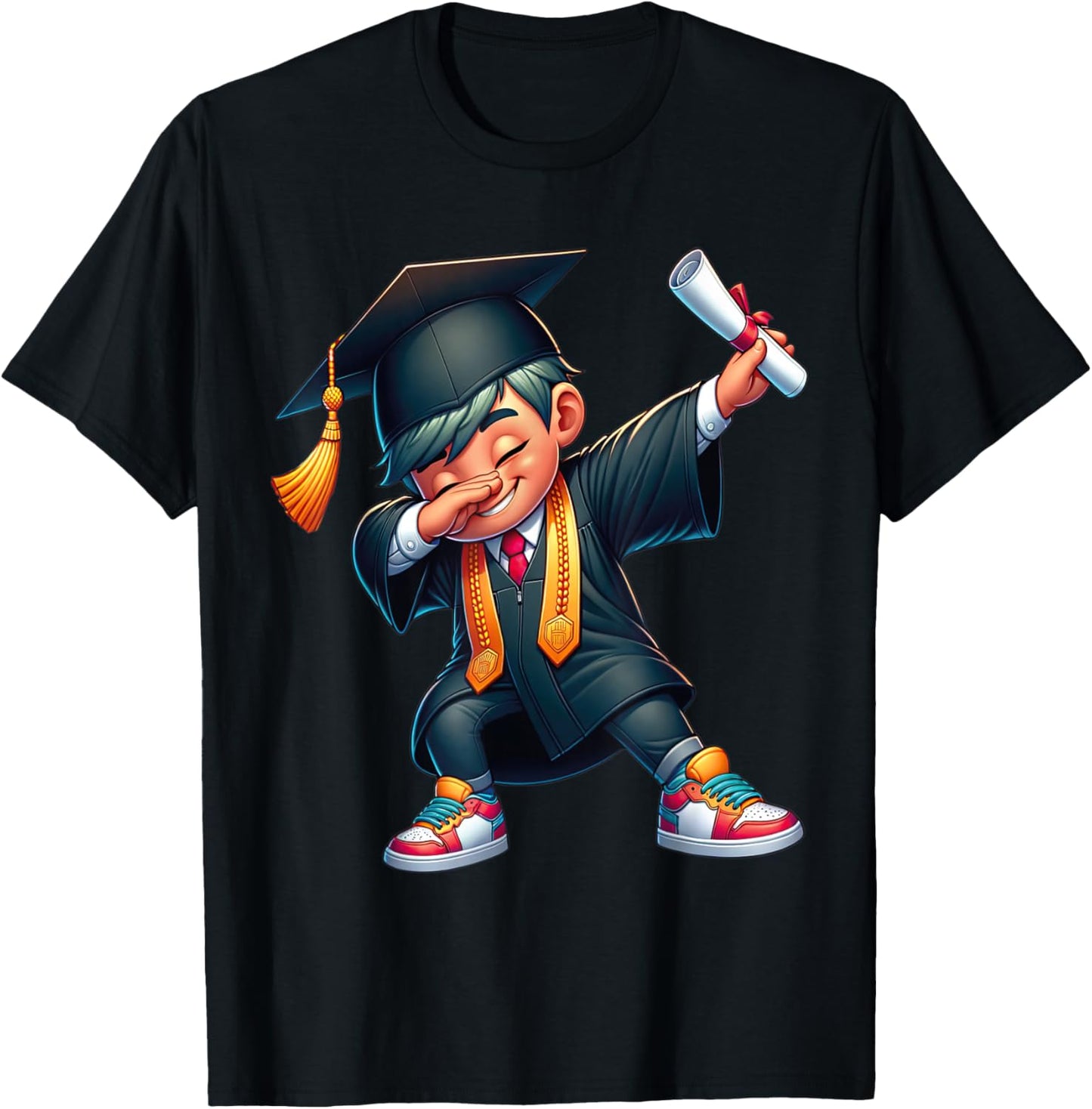 Kids Funny Boys Grad Gifts Dabbing Graduation Class Of 2025 T-Shirt - T-Shirt | Black