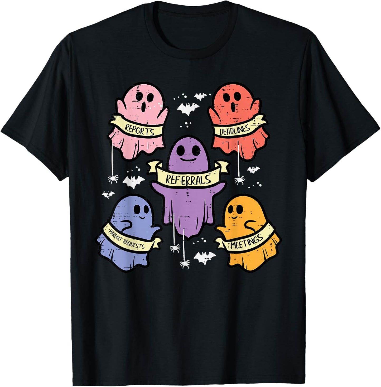 Halloween School Counselor Ghost Social Worker Costume Women T-Shirt - T-Shirt | Black