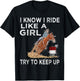 Barrel Racing Horse Rodeo Cowgirl I Know i ride Like a Girl T-Shirt - T-Shirt | Black