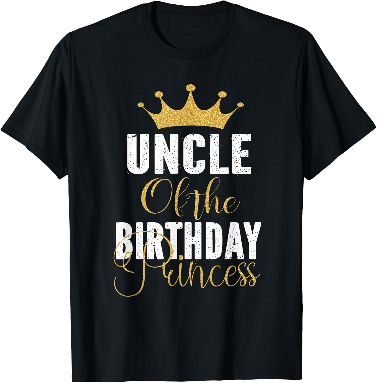 Uncle Of The Birthday Princess Girls Party T-Shirt - T-Shirt | Black
