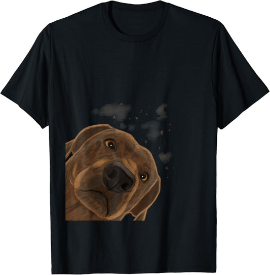 Plott Hound Geschenke Funny Curious Dog - Women's Black Cartoon Dog Pattern Casual Humorous Modern - Small T-Shirt - T-Shirt | Black