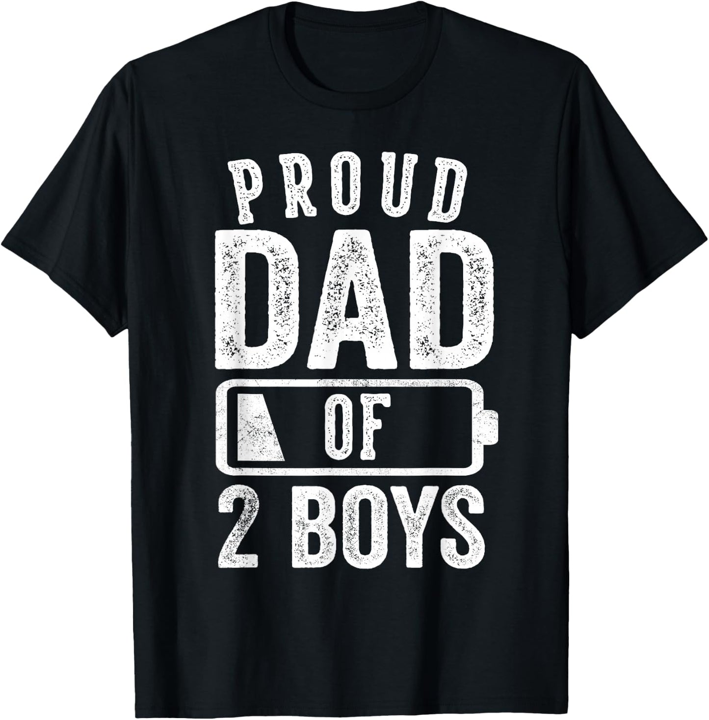 Proud Dad of 2 Boys Gifts Daddy of Two Sons T-Shirt - T-Shirt | Black