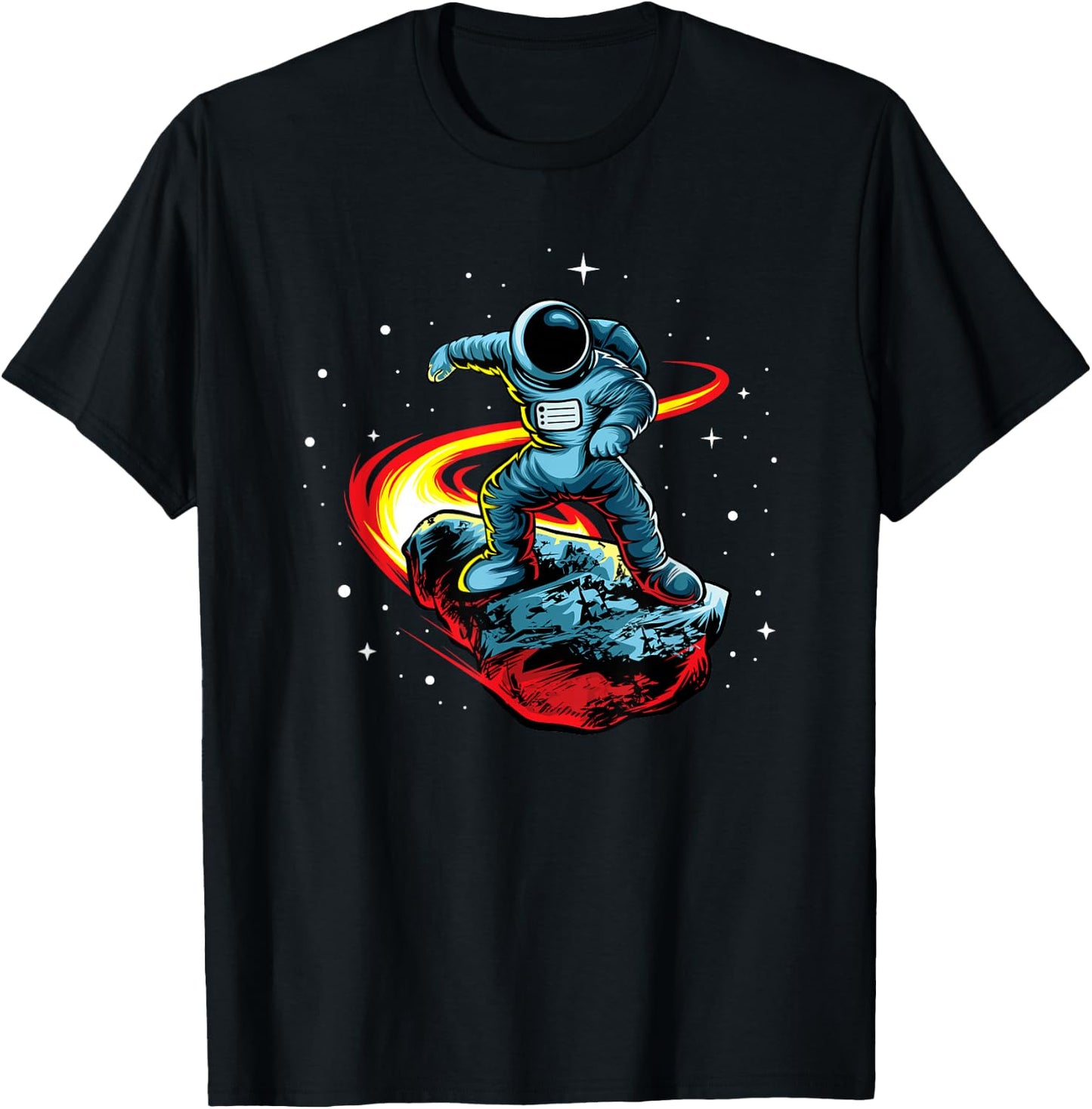 Astronaut Shirt Skating In Space Astronauts Comet Riding T-Shirt - T-Shirt | Black