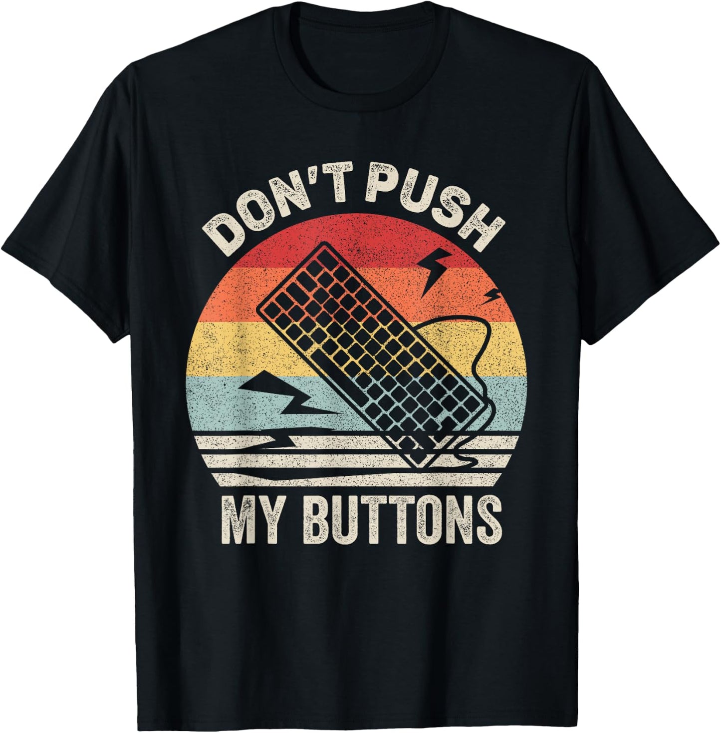 Vintage Retro Don't Push My Buttons Shirt Computer Geek T-Shirt - T-Shirt | Black
