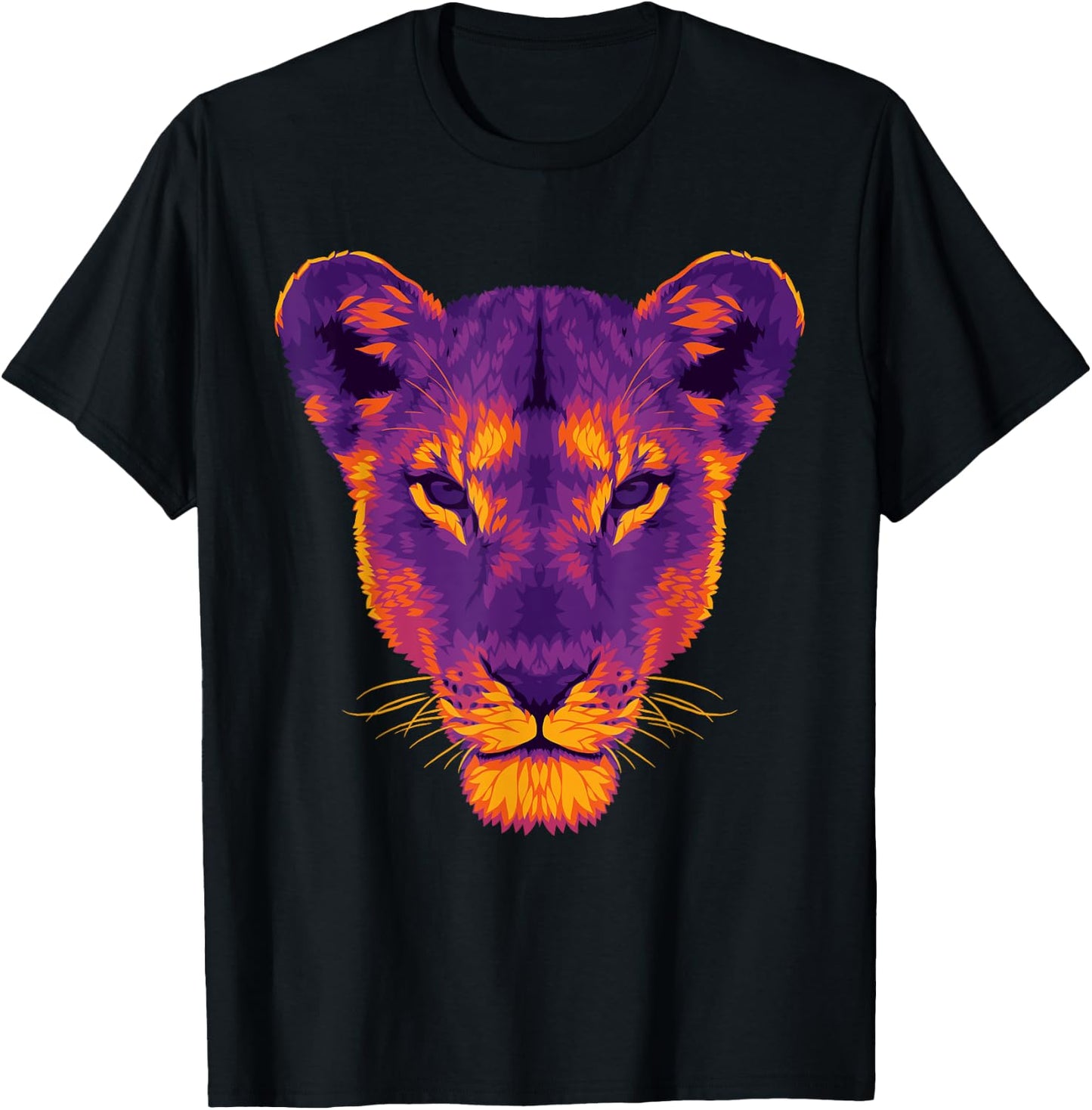 The Dark Lioness Beautiful Animal and Nature Art T-Shirt - T-Shirt | Black