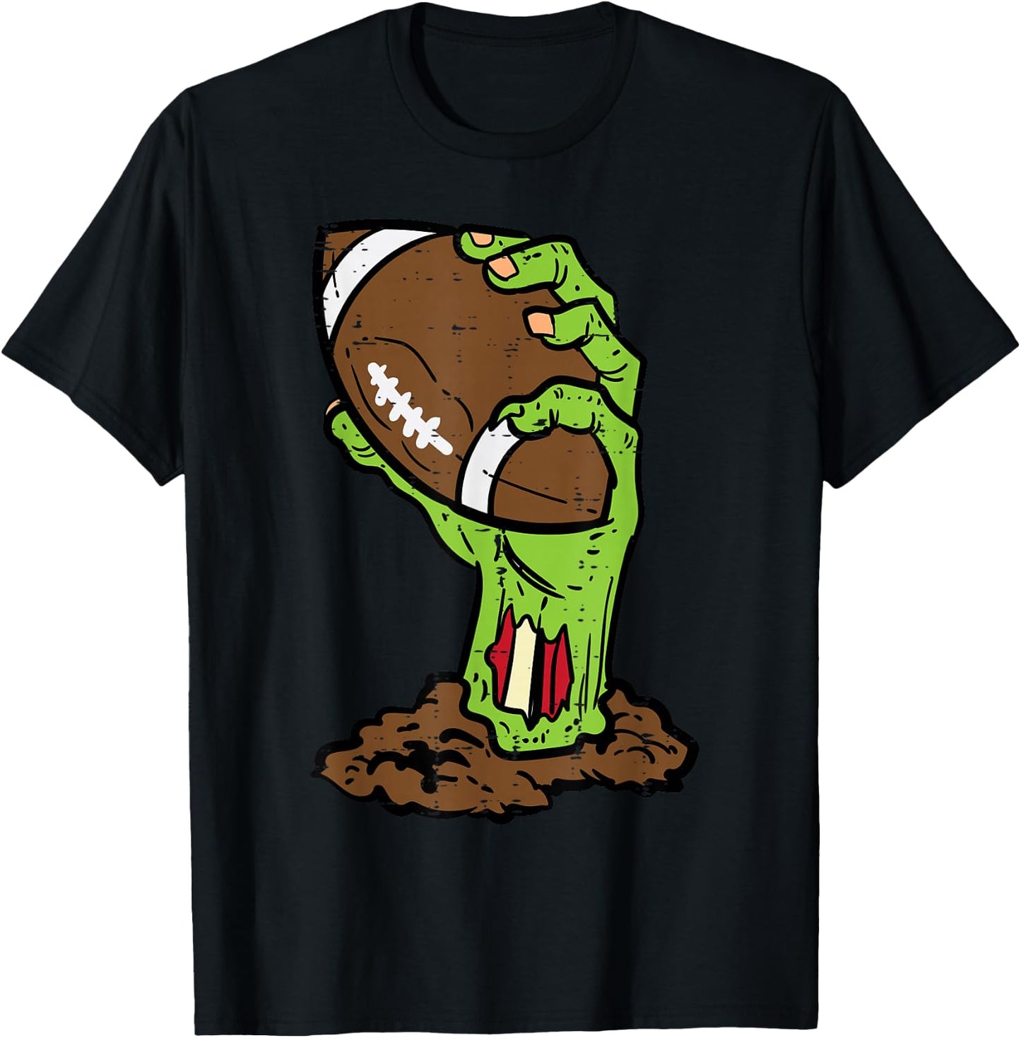 Halloween Zombie Hand Football Costume Men Boys Kids Youth T-Shirt - T-Shirt | Black