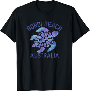Bondi Beach, AUS Beach Design / Tribal Turtle Gift T-Shirt - T-Shirt | Black
