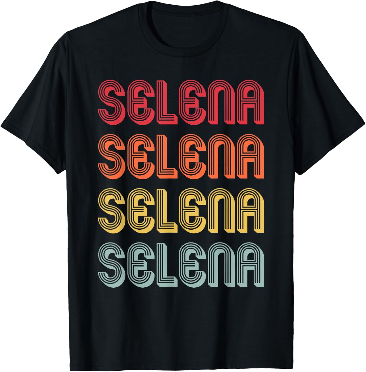 Selena Gift Name Personalized Retro Vintage 80s 90s Birthday T-Shirt - T-Shirt | Black