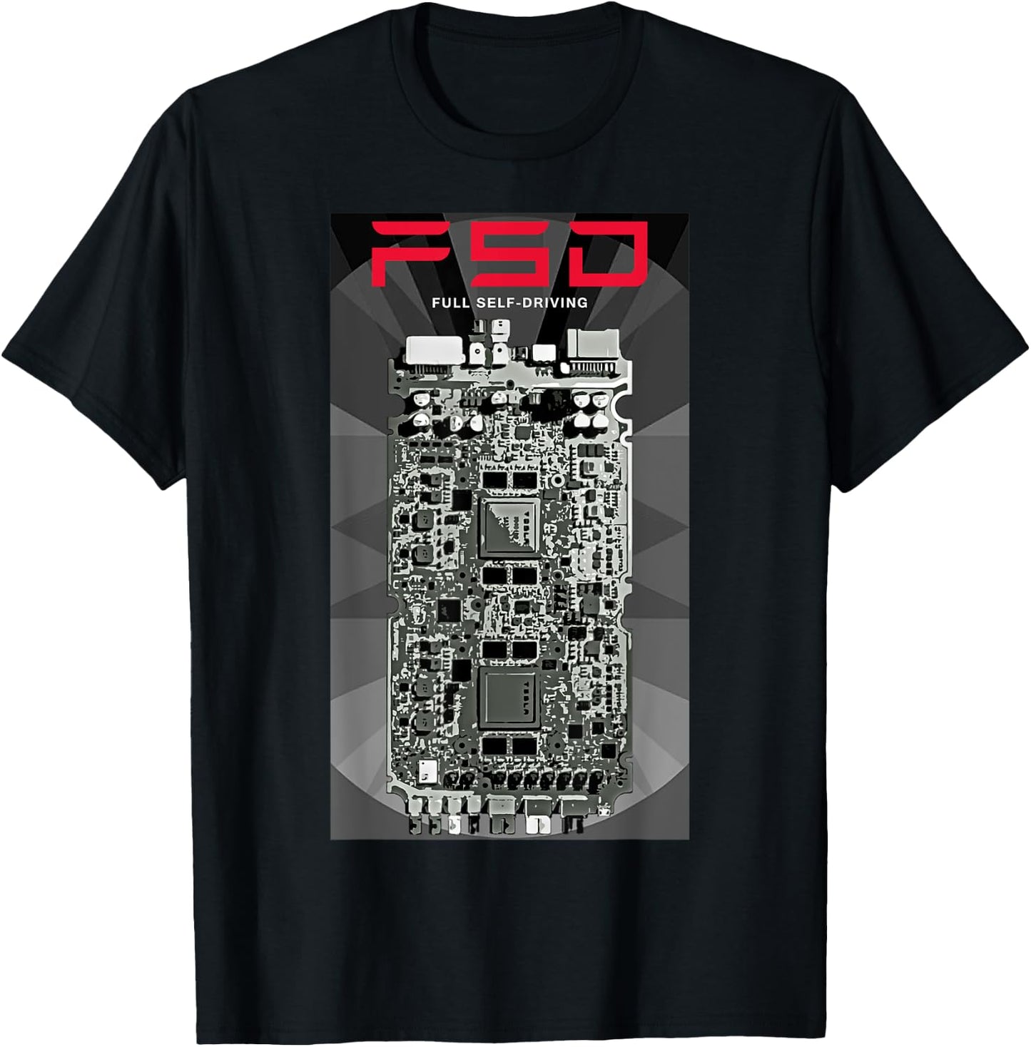 Full Self-Driving FSD - Autonomous Autopilot Hardware Chip T-Shirt - T-Shirt | Black