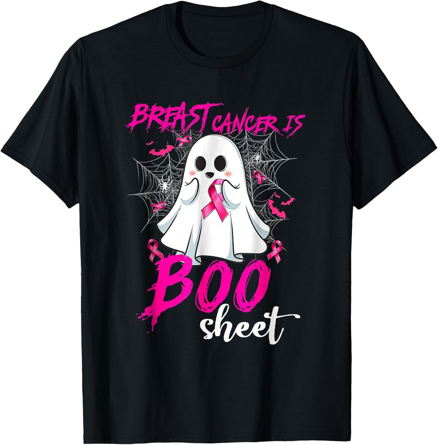 Breast Cancer Is Boo Sheet Halloween Breast Cancer awareness T-Shirt - T-Shirt | Black