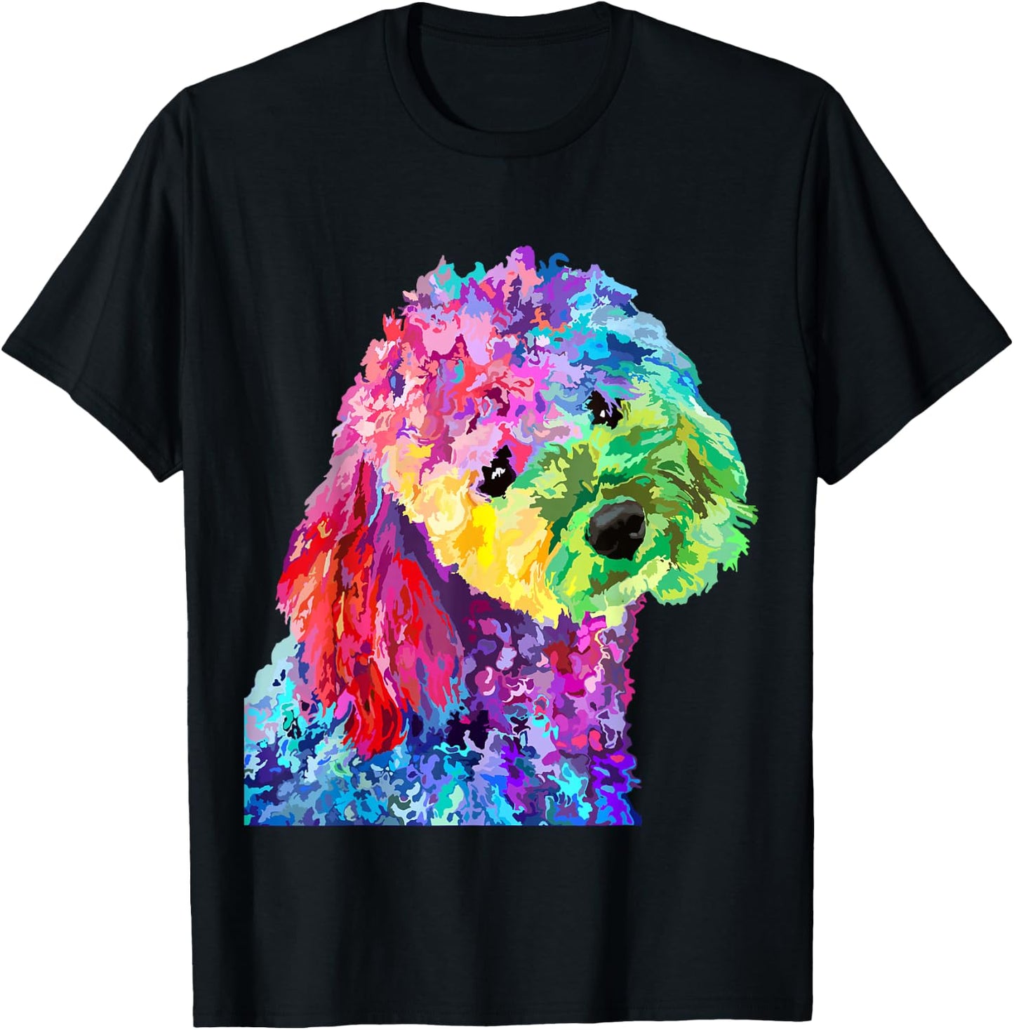 Dog Lover Gifts Colorful Cool Poodle Small T-Shirt - T-Shirt | Black