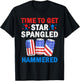 Time To Get Star Spangled Hammered Beer USA Flag 4th Of July Men T-Shirt - T-Shirt | Black
