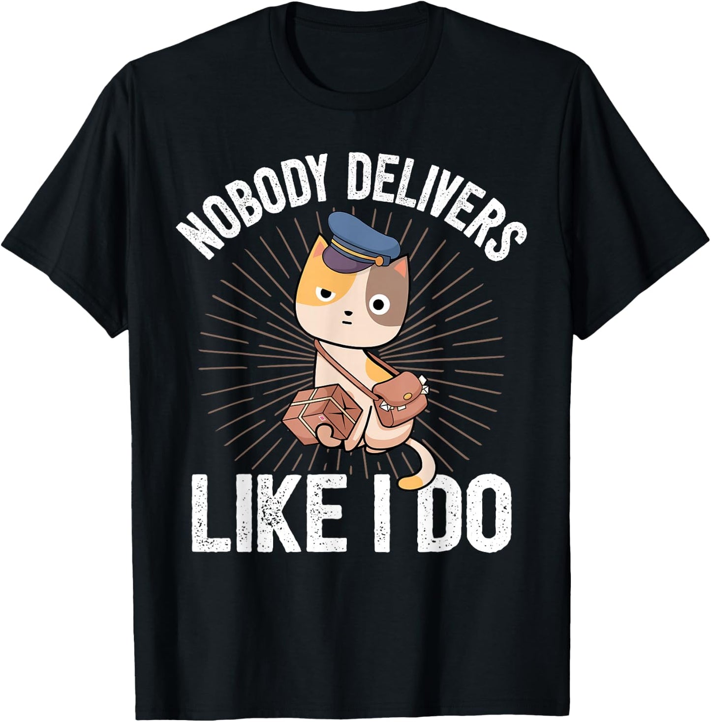 Letter Carrier Gifts & Postal Service Postman Mailman Mail Package Deliver Funny Cat I Deliverer Black Small T-Shirt - T-Shirt | Black