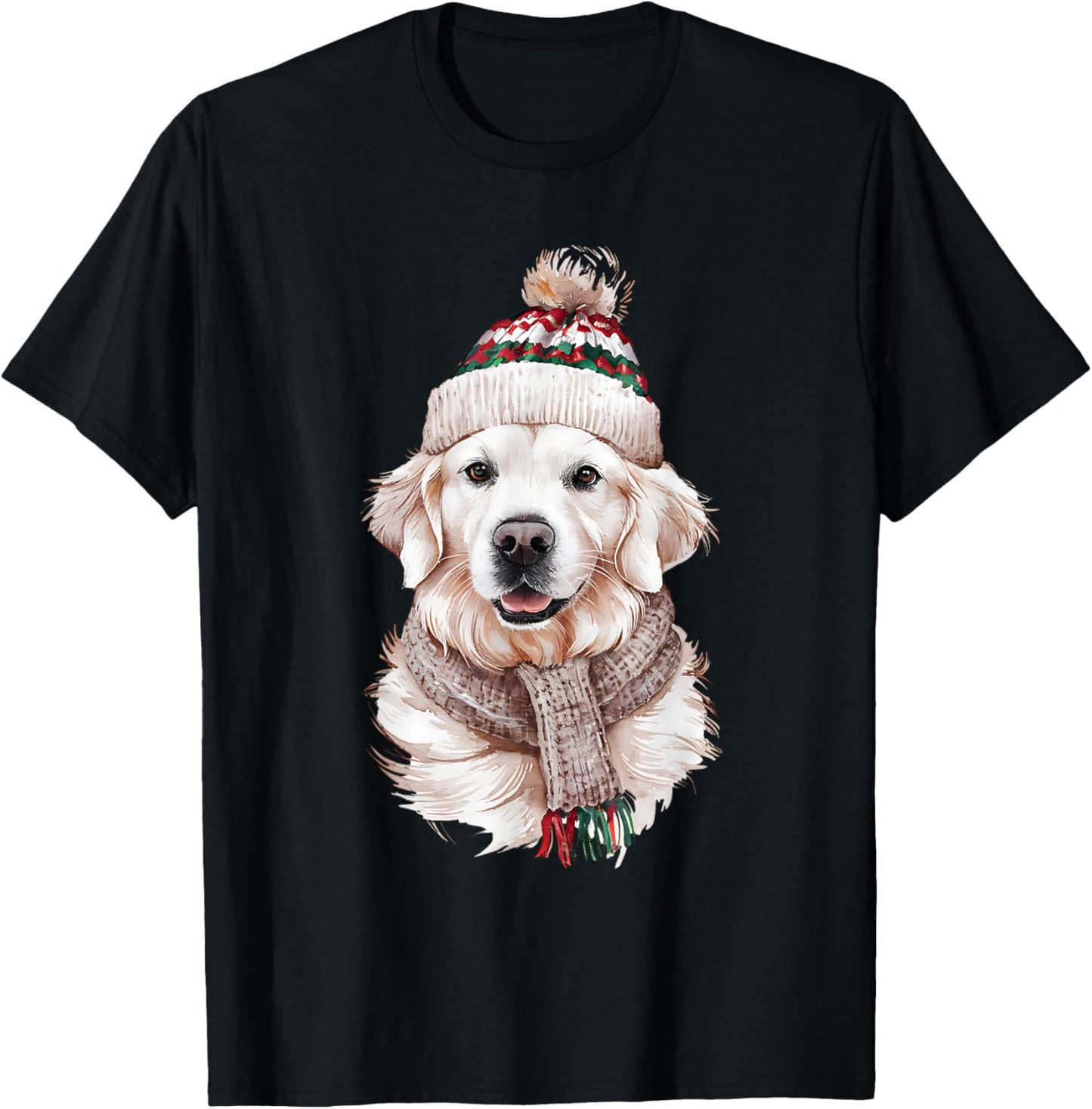 White English Cream Golden Retriever Mom Dog Puppy Christmas Men Women Kids T-Shirt - T-Shirt | Black