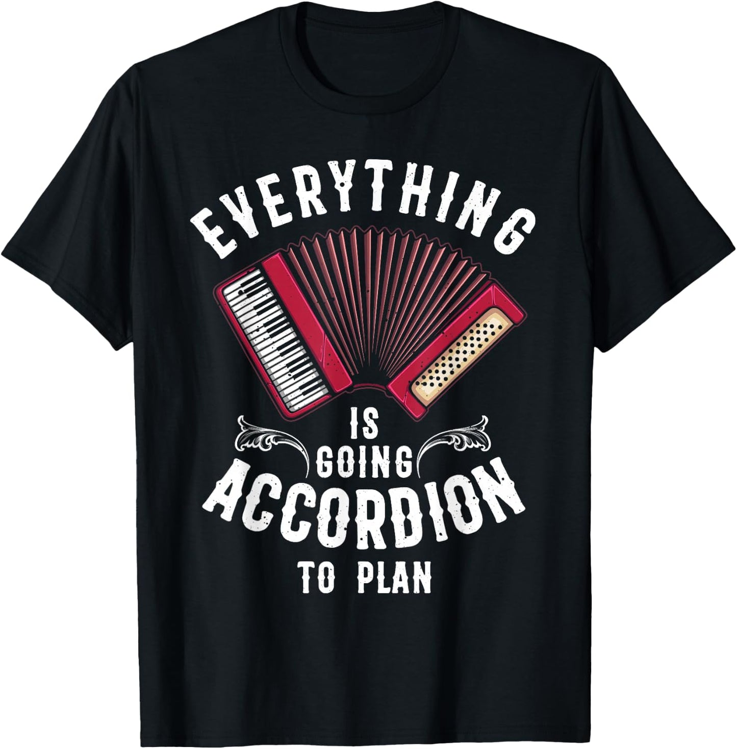 Funny Accordion Gift Men Women Cool Instrument Player Joke T-Shirt - T-Shirt | Black