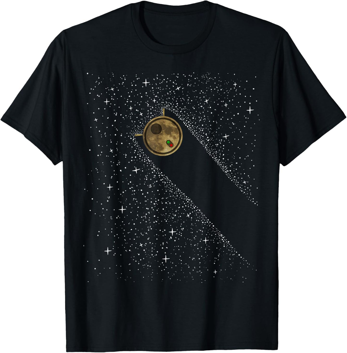 A funny moon robot vacuum cleans up stars on the Milky Way T-Shirt - T-Shirt | Black